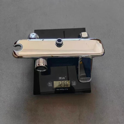 Grey/Chrome Brass Shower System Four Ways Water Outlet Bathroom Shower Faucet Set Rainlfall Hot Cold Bathroom Shower Set