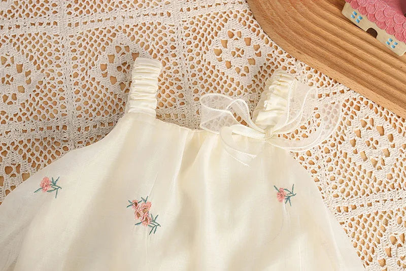 2024 Baby Mädchen Sommer Kleidung Schöne Blumen Hosenträger Body mit Hut Neugeborenen Prinzessin Kleid Infant Outdoor Ein Stück.