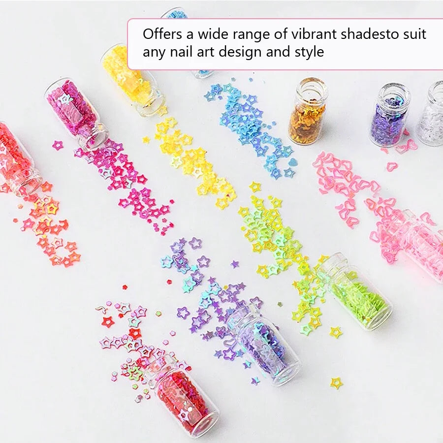 48pcs Nail Art Rhinestones Beads Sequins Set Mixed Design Glitter Tips Decoration Tools Gel Nail Stickers Case for Beauty Salon.