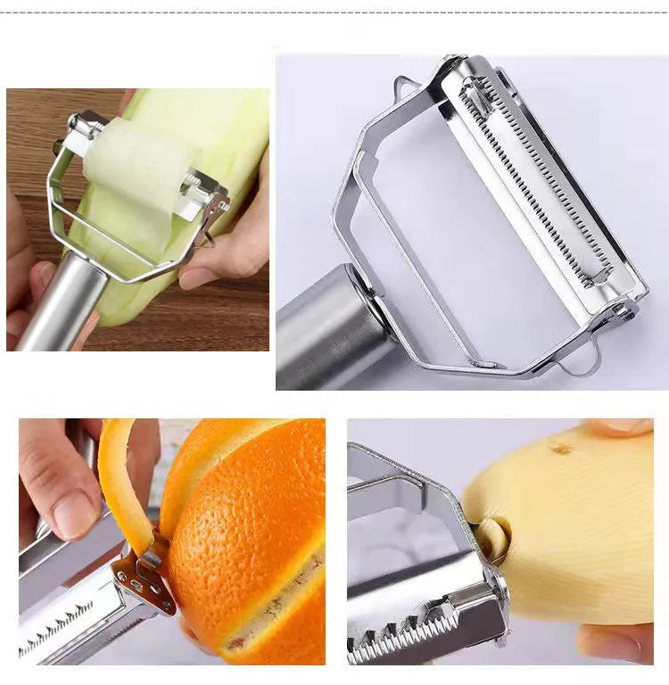 Kitchen Vegetable Peeler Stainless Steel Melon Planer Double-Head Peeler Household Multiple-Function Fruit And Vegetable Peeler.