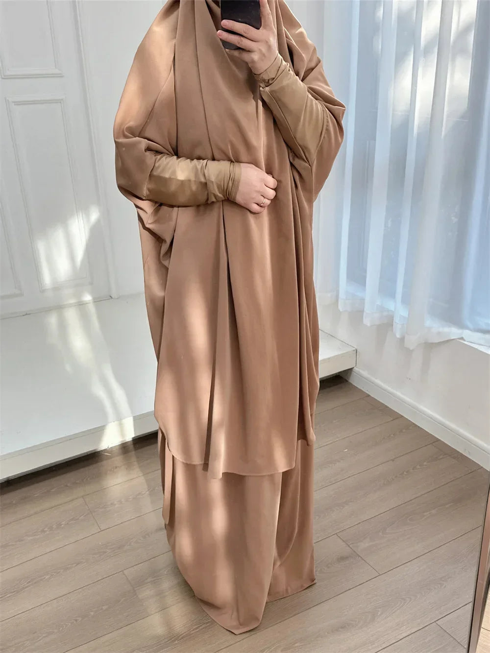 Autumn 2 Pcs Set Ramadan Eid Modest  Abaya Women Muslim Dress Hijab Kaftan Robe Femme Musulmane Islam Clothing Caftan Kebaya.