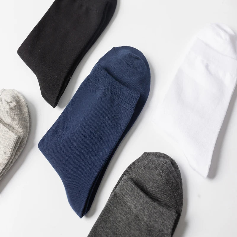 10Pairs/Lot Men Combed Cotton Socks Black Casual Business Breathable High Quality Man Sock New For Male Plus Size EU38-48.
