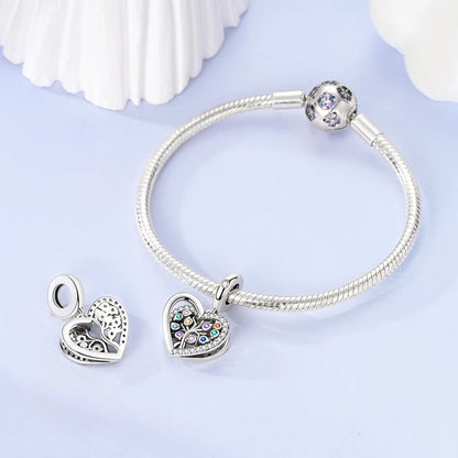 Fit Original Bracelet 925 Silver Butterfly and Sunflower Heart Shape Charms Beads For Women Jewelry Making Fashion Pendant.