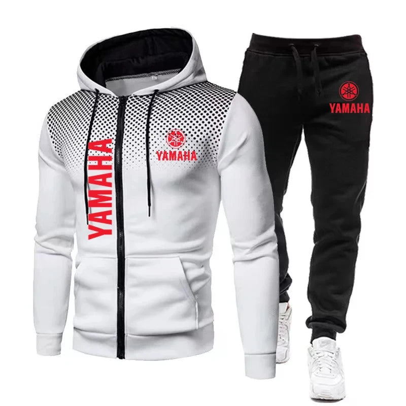 New Yamaha men's running suit, sports fashion men's hooded shirt, fitness sports suit.