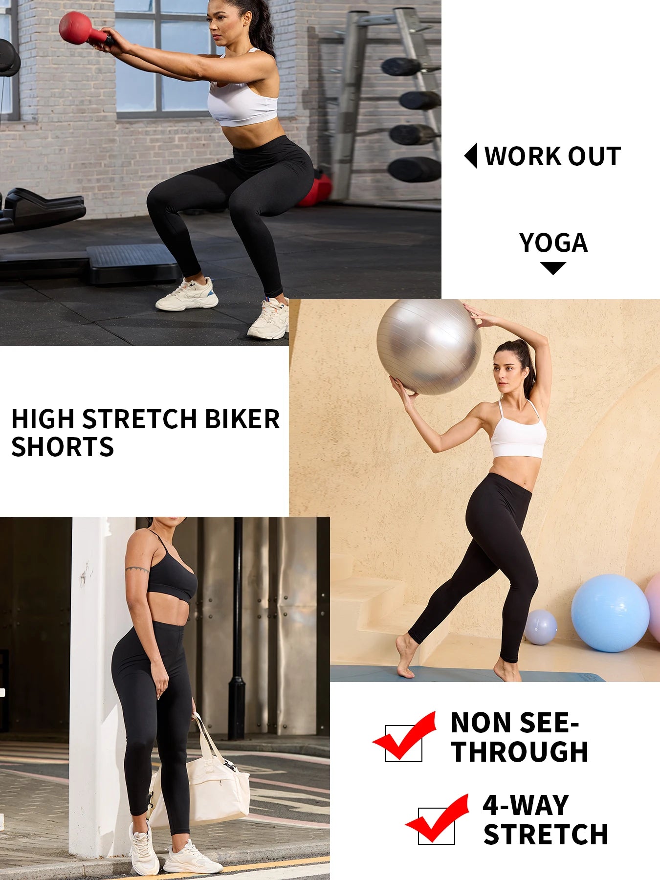 Women's Super Soft Leggings High Elasticity No See Through Workout Yoga Running Athletic Push Up Gym Long Fitness Leggings.