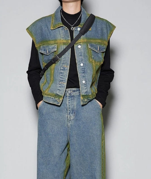 Denim Jacket T-shirts Pants Suits for Men No Logo Man Trousers Sets Luxury Summer Clothes Short Quarter Sleeve Outfits Tee Chic.