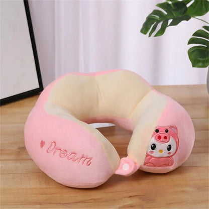 U-Shaped Pillow Cute Headrest Pillow Neck Car Sleeping Pillow Household Neck Protection Detachable Washable Neck Pillow.