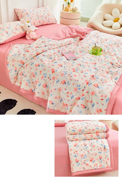 1pc Thin Duvet for Summer Quilt Single/Double/Queen Size Comforter Printed Blanket Home Soft Bedspread edredones (No Pillowcase)