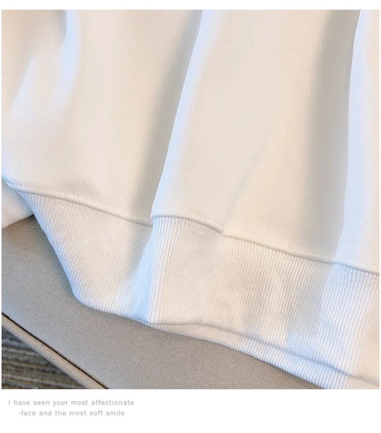 175 kg Übergröße Damen Büste 170 Herbst Lose Rundhals Langarm Diamant Schwan Sweatshirt Schwarz Weiß 5XL 6XL 7XL 8XL 9XL.