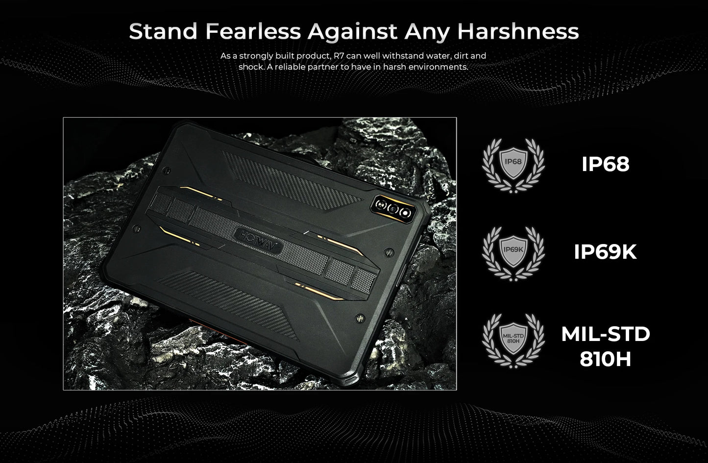 Rugged Tablets HOTWAV R7 12GB(6+6) 256GB 10.1'' 16MP+16MP Android 13.0 15600mAh large battery 20W Dual SIM 4G GPS.