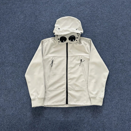 2025 Italian CC Glass Black Button Brand Style Men's Fleece-lined Windbreaker Jacket Zippered Suitable For Outdoor Sports Hoodie.