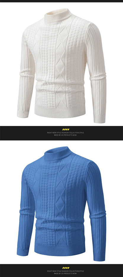 2023 Autumn  and Winter New Sweaters Warm Fit Knitted Sweaters Solid Color Casual Pullover Multiple Styles Sweater Men.