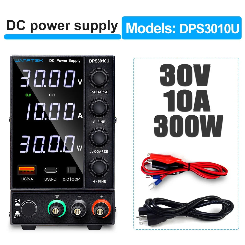 Adjustable DC Power Supply 30V 5A 10A 60V 120V 3A LaboratoryBench Power Source Switching Stabilized LCD Power Supply regulator.