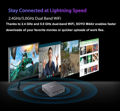 Mini PC SOYO M4 Air Intel Alder Lake N95 MiniPC Computer PC Win11 Pro Mini PC DDR4 16GB RAM 512GB ROM WiFi5 BT5.0 Desktop