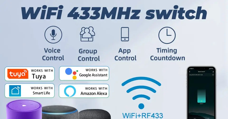 Tuya WiFi Smart Licht Schalter UNS Standard Arbeit Mit Alexa Google Home Wand Touch Schalter 110 V 220 V RF433Mhz Fernbedienung 1 2 3 4 Gang.