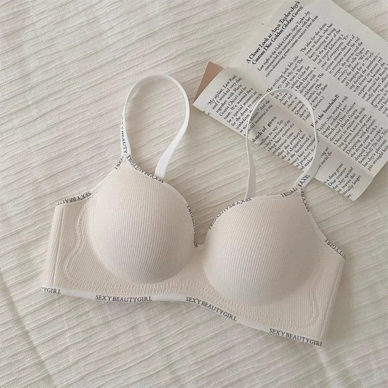 Wireless Push Up Bra for Small Chest - Seamless Anti-Sagging Invisible Bralette, Enhance Lift Comfort No Trace (Letter Design)