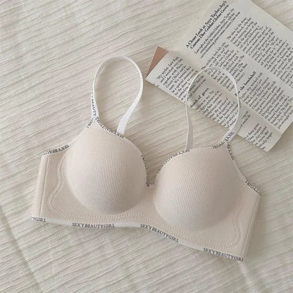 Wireless Push Up Bra for Small Chest - Seamless Anti-Sagging Invisible Bralette, Enhance Lift Comfort No Trace (Letter Design)