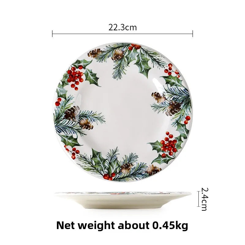 Goblin Series Ceramic Plate Large Dinner Plate Rectangle Tray Christmas Tableware Underglaze.