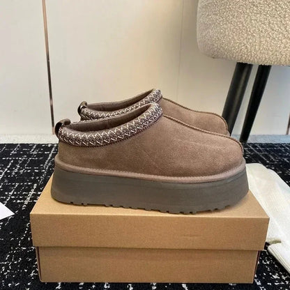 Snow boots for women - Women's wool leather boots - Winter warm fur boots - High-quality premium snow boots - 2025 model.