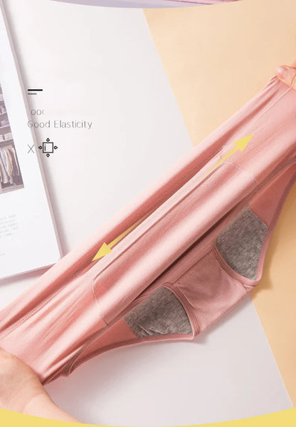4 Pcs Women's Menstrual Period Panties High Waist Cotton Leak-Proof Underwear Absorbent Postpartum Post Surgery Period Underwear.