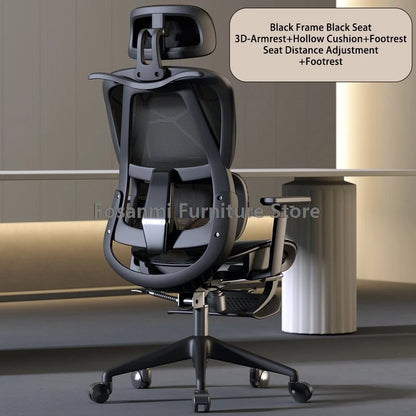 Atmungsaktiver Mesh-Computer-Bürostuhl mit Armlehne und Lordosenstütze, verstellbarer ergonomischer Schreibtischstuhl, Heim-Gaming-Kopfstützenstuhl