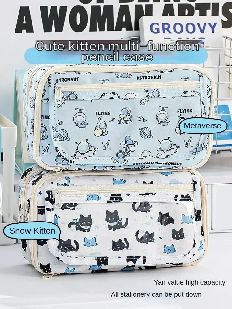 Federmäppchen für Studenten, supergroßes Fassungsvermögen, hochwertiges Federmäppchen für Mädchen, einfacher Stil, Schreibwarenbox, Federmäppchen für Schreibwaren.