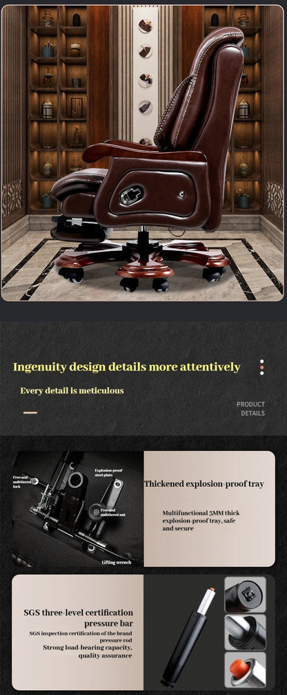Bürostuhl mit Lederrad, unterstützt Design, Relax, moderner Massagesessel, Chaiselongue, mobil, bequem, luxuriös, Silla Oficina, Büromöbel