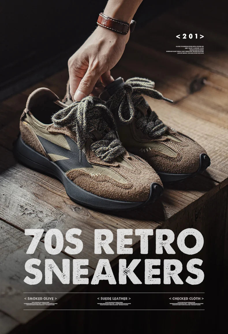 Maden Frühling Vintage Dickbesohlte Patchwork Schwarze Sneakers Lässige atmungsaktive Joggingschuhe Low-Top-Schnürschuhe Sportliche Sommerschuhe