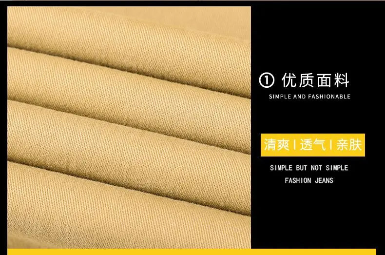 Cotton Men's Casual Pants Straight Stretch Trouser Male Fashion Slim Business Dress Golf Office Spring Autumn Khaki Black Formal.