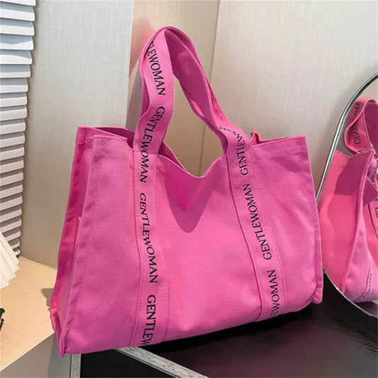 100pcs Custom Logo Fashion Tote Canvas Bags Active Lifestyle Sporty Cotton Handbag for Gym.
