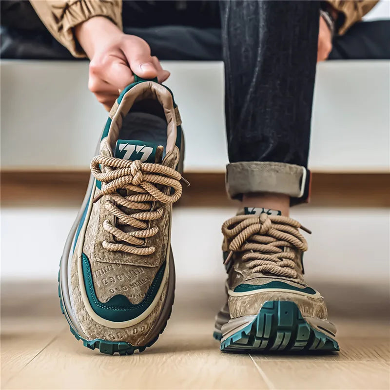 Thick Sole Men Chunky Sneakers Outdoor Wear-resistant Male Trends 2025 New Mens Casual Shoes Fashion Comfort Anti Slip Vulcanize.