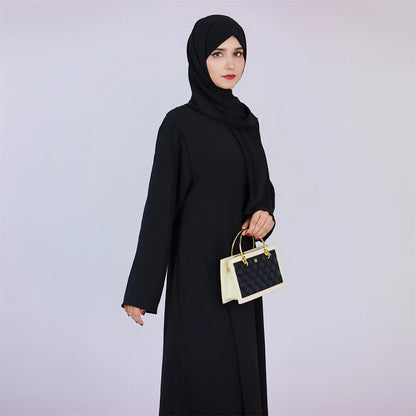 Ramadan Eid Solid Linen Dubai Abaya Turkey Islam Muslim Modest Dress Kaftan Prayer Clothes For Women Kebaya Robe Femme Musulmane