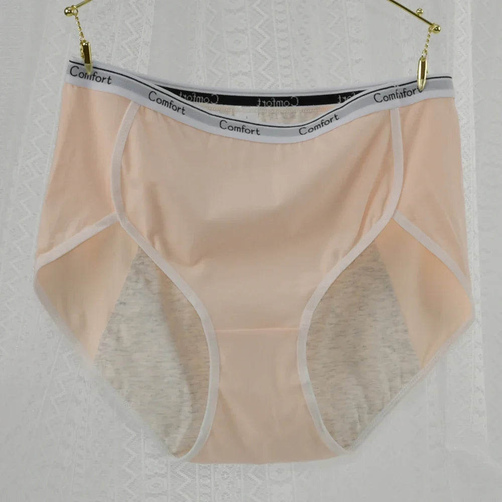 1Pack Women's Period Underwear Mid Waist Anti-Leakage Cotton Panties Comfortable Menstrual Briefs for Teens Ladies Intimates