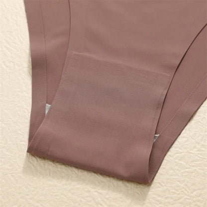 3Pcs/Set Women Seamless Panties Sexy Ultra-thin Briefs Female Ice Silk No Trace Underwear Low Rise Solid Color Soft Lingerie.