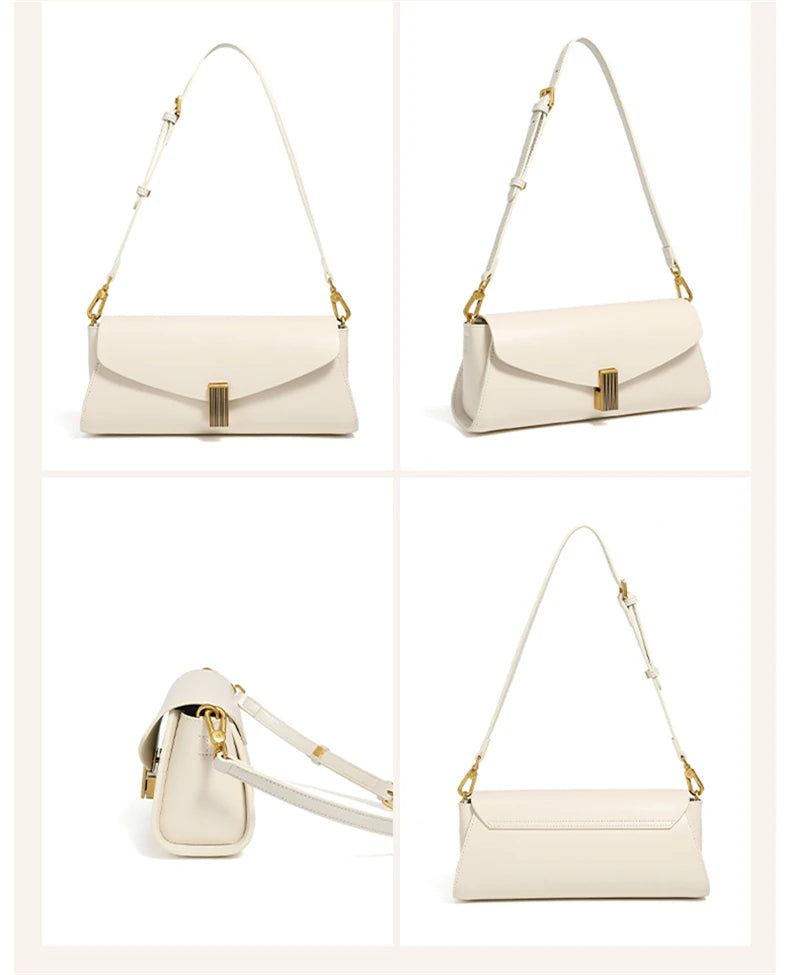 Hifashion Elegant Genuine Leather Underarm Shoulder Bags For Women 2025 Luxury Designer Crossbody Purses Square Ladies Handbags