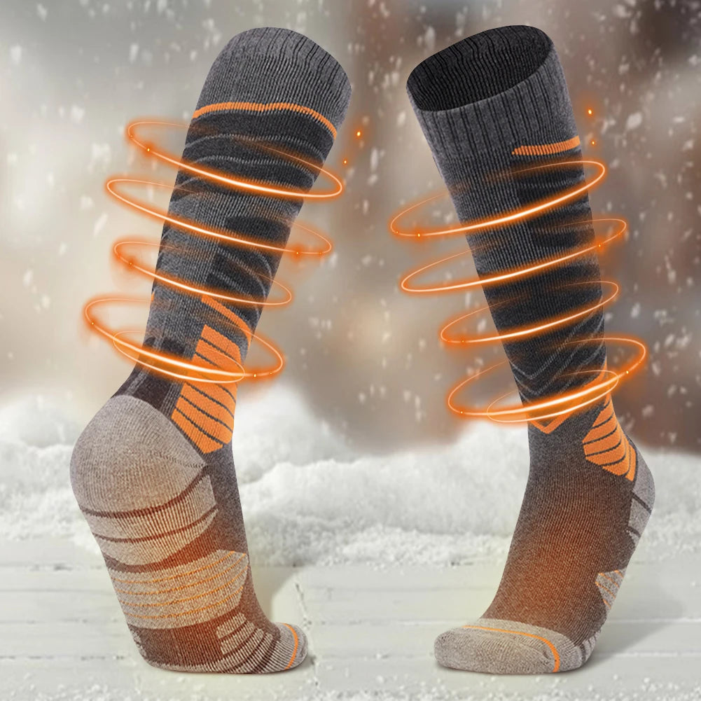 1 Pair Winter Thermal Ski Socks Cycling Soccer Snowboard Socks High Tube Stockings for Men Outdoor Skiing Cycling Running Hiking.