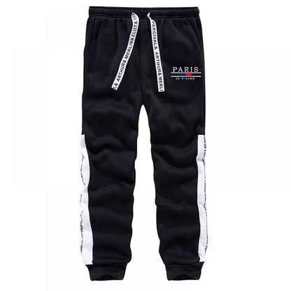 2025 Trendy Paris Print Hooded Tracksuit Men Winter Autumn Casual Jogging Outfit Athletic Sportswear Sweatpants Men's Clothes.