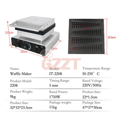 GZZT 1750W Electric Waffle Pancake Maker Waffle Stick Machine Lolly Waffle Maker Christmas Tree Shape Waffle Maker 110V 220V.