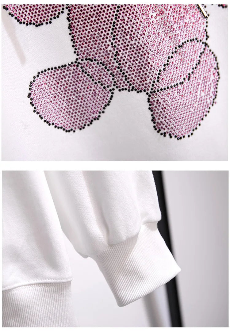 175Kg Plus Größe frauen Fehlschlag 170 Herbst Winter Neue Lose Fleece Cartoon Mit Kapuze Sweatshirt Schwarz Weiß 6XL 7XL 8XL 9XL 10XL 11XL.