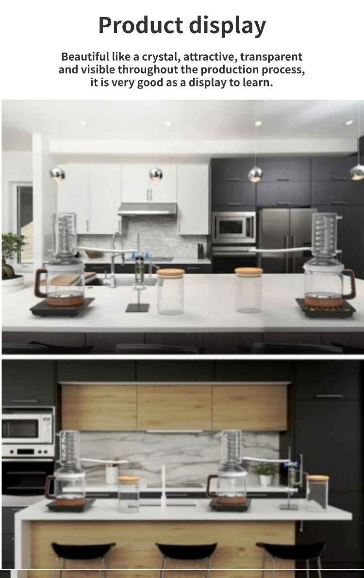 HOOLOO 2.4L Water Distiller Distillation Kit Home Fragrance Distillation Device Hydrosol & Essential Oil Distiller Equipment.