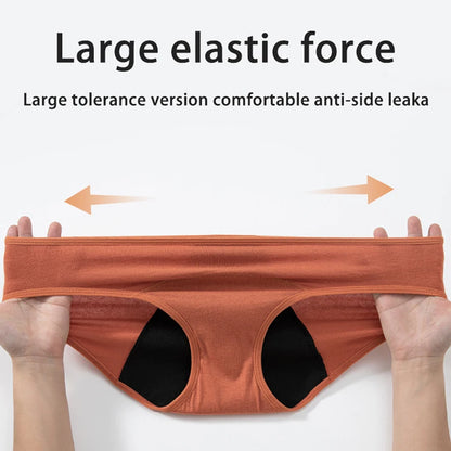 Women's Physiological Briefs 4-Layer Absorbent Leakproof Menstrual Pantie Euro Size Girl Period Panty Mid Waist Cotton Underwear.