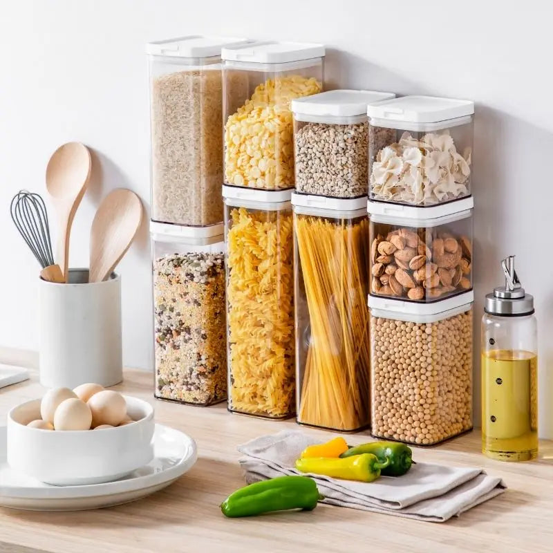 Plastic Storage Container,Sealed Container,kitchen Storage Jars for Grain,Cereal,Pasta,Noodles,Coffee Beans,Leak-proof.