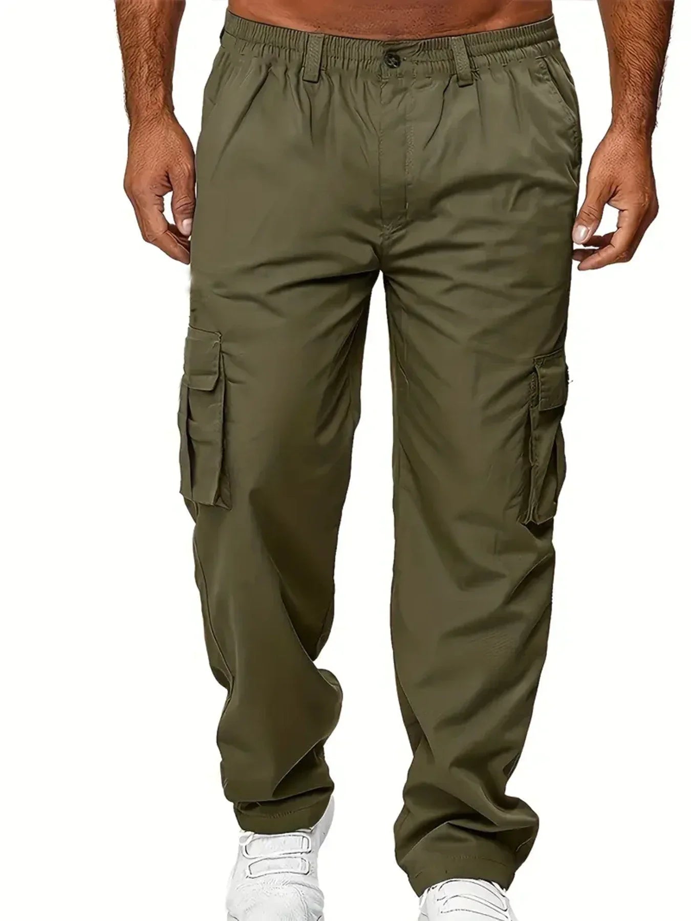 Men's Cargo Pants Sweatpants Outdoor Loose Straight Long Trousers Summer Casual Multi-Pocket Durable Workwear Male Trousers.