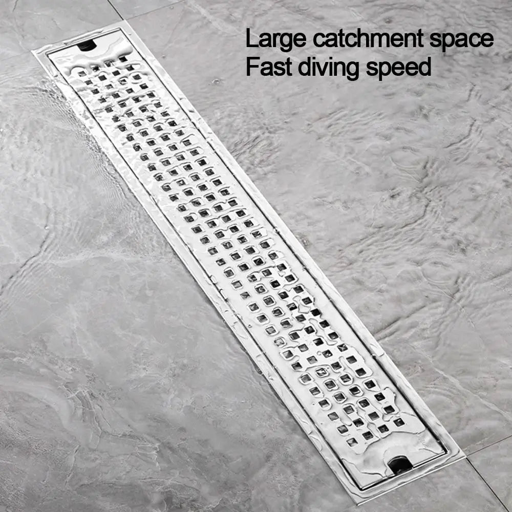 Mit Siebabdeckung, Duschbodenablauf, rechteckige Form, Edelstahl, Badezimmer-Waschbecken-Sieb, abnehmbar, geruchshemmend