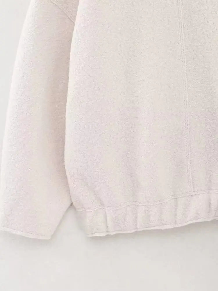 TRAFZR Damenjacken Frühling 2023, elegantes Fleece, Vintage, neue Oberbekleidung, Langarm, Harajuku, Y2k, Streetwear, Bomberjacken