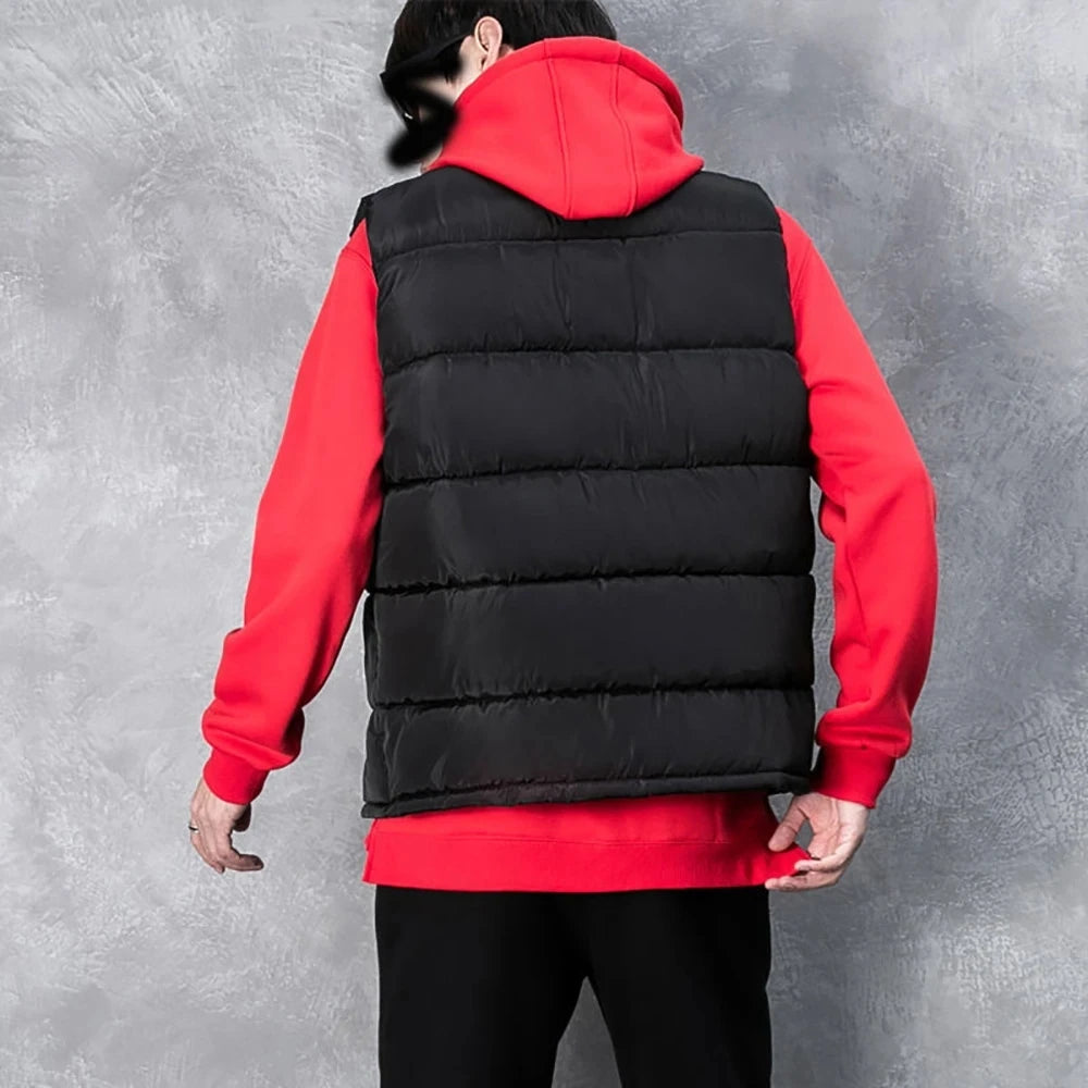Mens Vest Jacket Warm Sleeveless Jackets Winter Waterproof Zipper Coat Autumn Stand-up Collar Casual Waistcoat Brand Clothing.