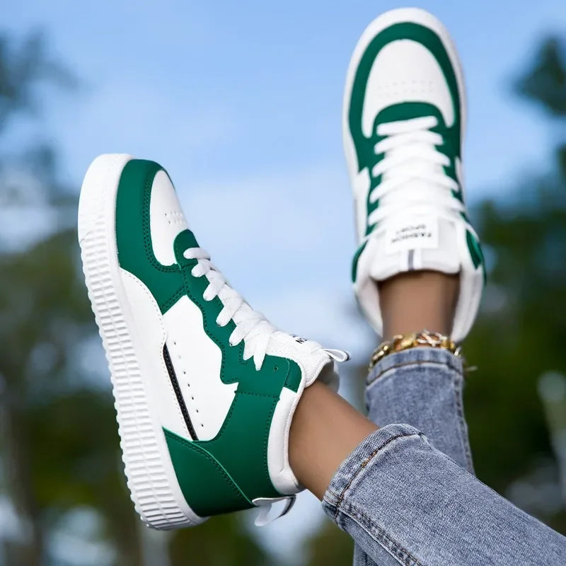 YRZL High Top Sneakers Unisex Waterproof Pu Leather Lightweight Sports Shoes Wear Resistant Tennis Shoes for Men Women