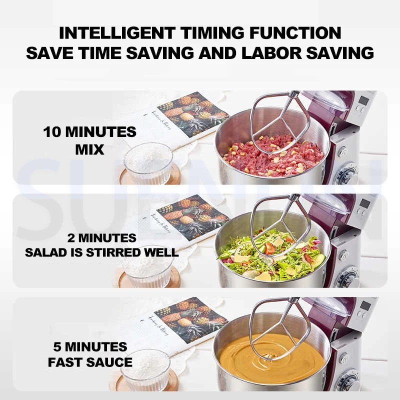 10L Stand Mixer Electric Kitchen Mixer Food Processor Dough Kneading Machine Kneader Kitchen Appliances Stir Fried chef's Machin.