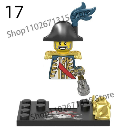 Movies Pirates Of The Caribbean Jack Sparrow Classic Movie Figures Head accessories Building Blocks Toys For Children.