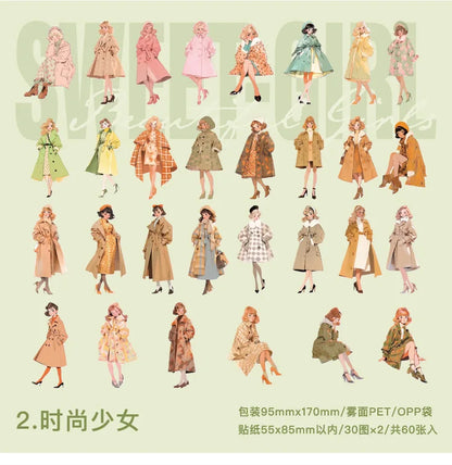 60 stücke/1 Los kawaii Briefpapier Aufkleber Streifzug Talk Junk Journal ing dekorative mobile Scrap booking für Aufkleber Sammelalbum.